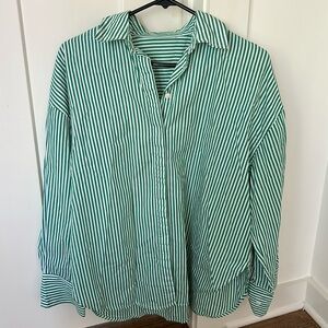 Daily Drills Poplin green stripe XS/S